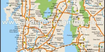 Fysieke kaart van Mumbai