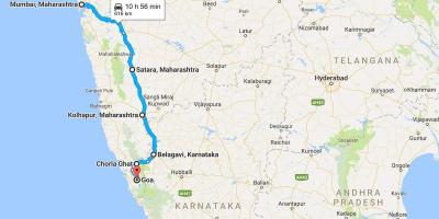 Mumbai naar goa weg kaart
