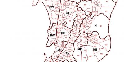 Ward kaart van Mumbai