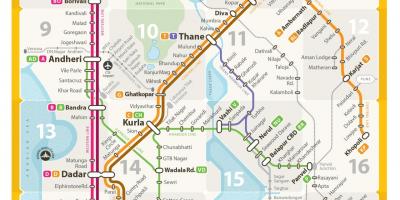 West-line kaart Mumbai