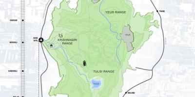 Kaart van sanjay gandhi national park
