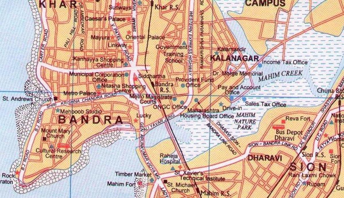 kaart van bandra Mumbai