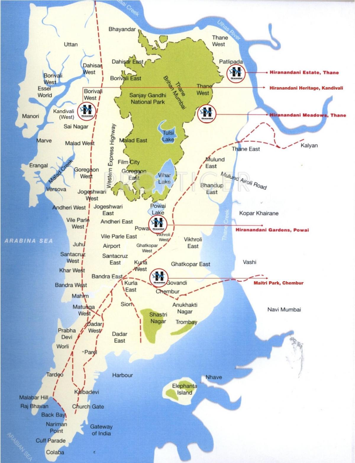 kaart van Colaba in Mumbai