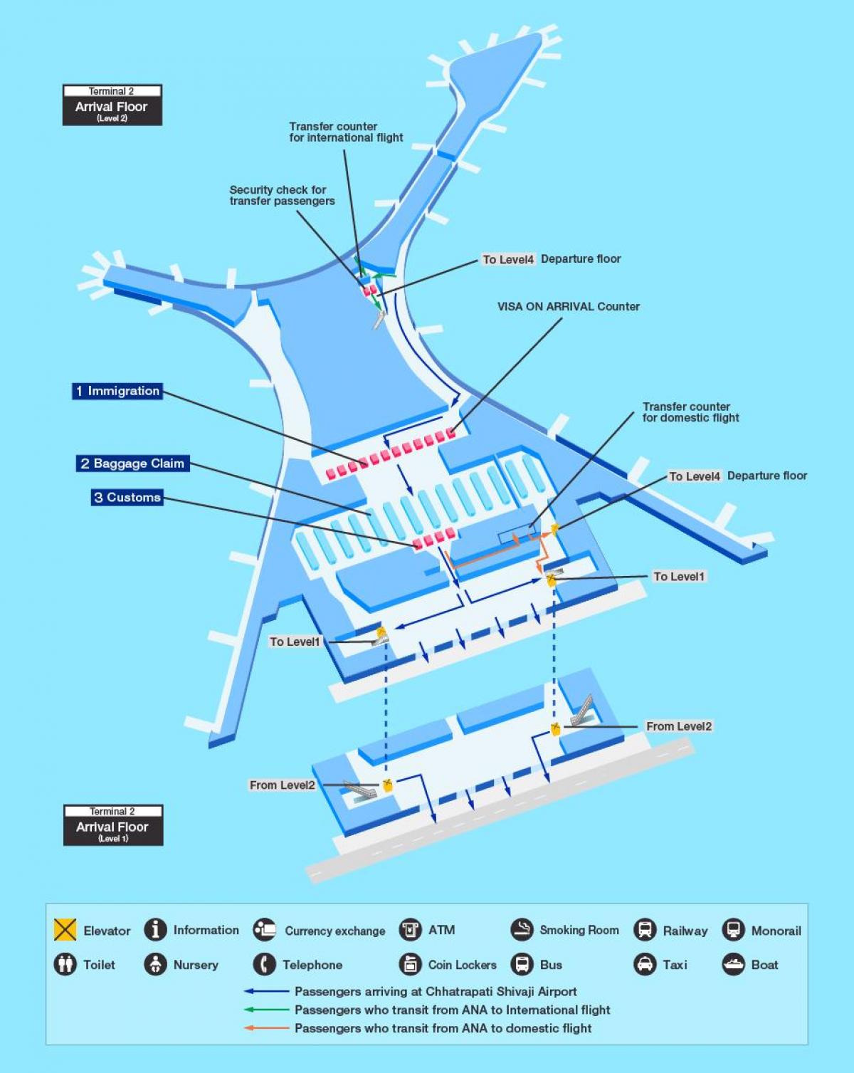 kaart van de internationale luchthaven van Mumbai