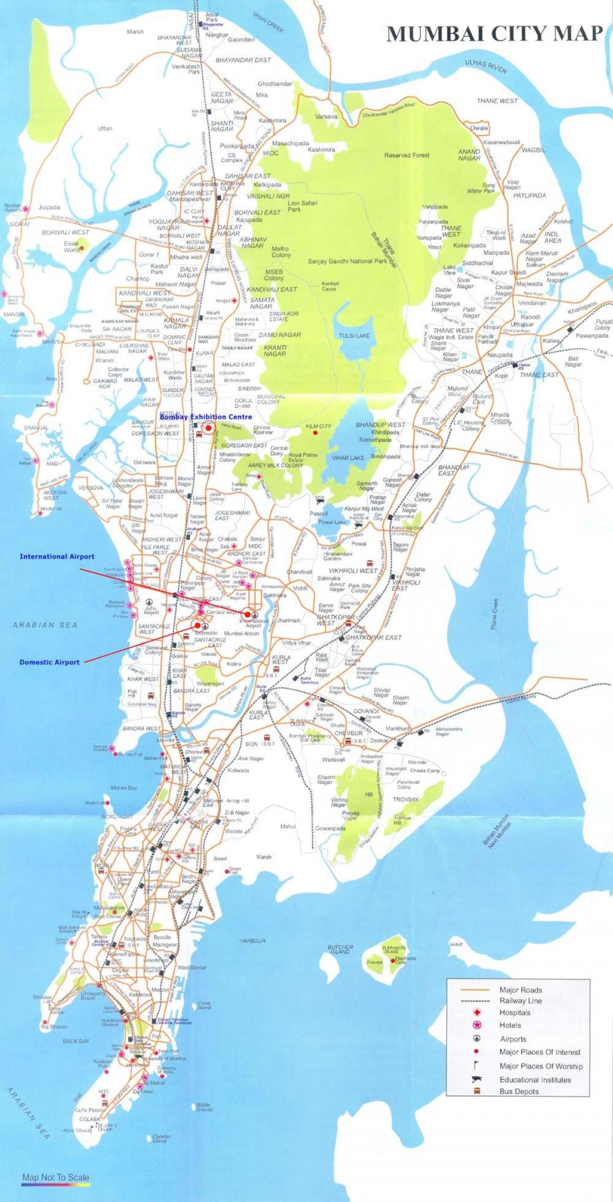Mumbai op een kaart