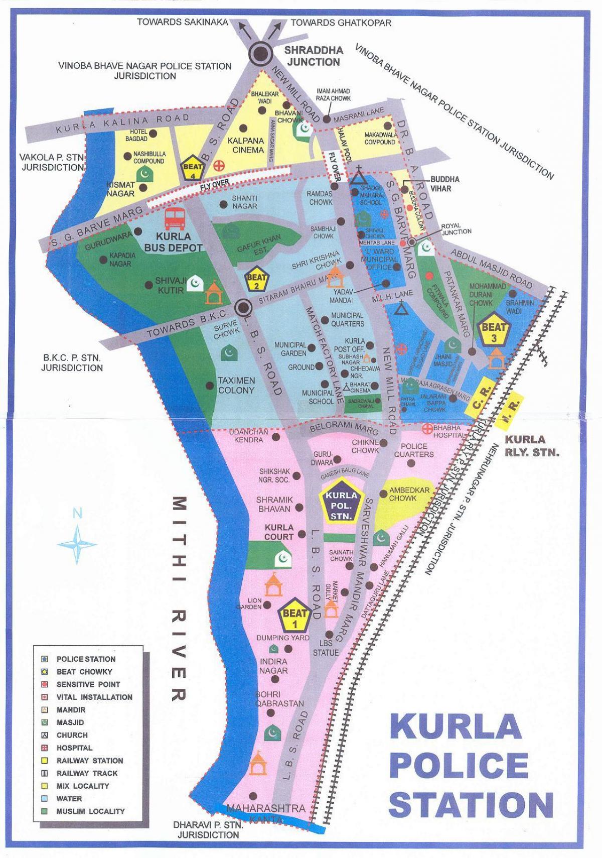 kaart van Kurla Mumbai