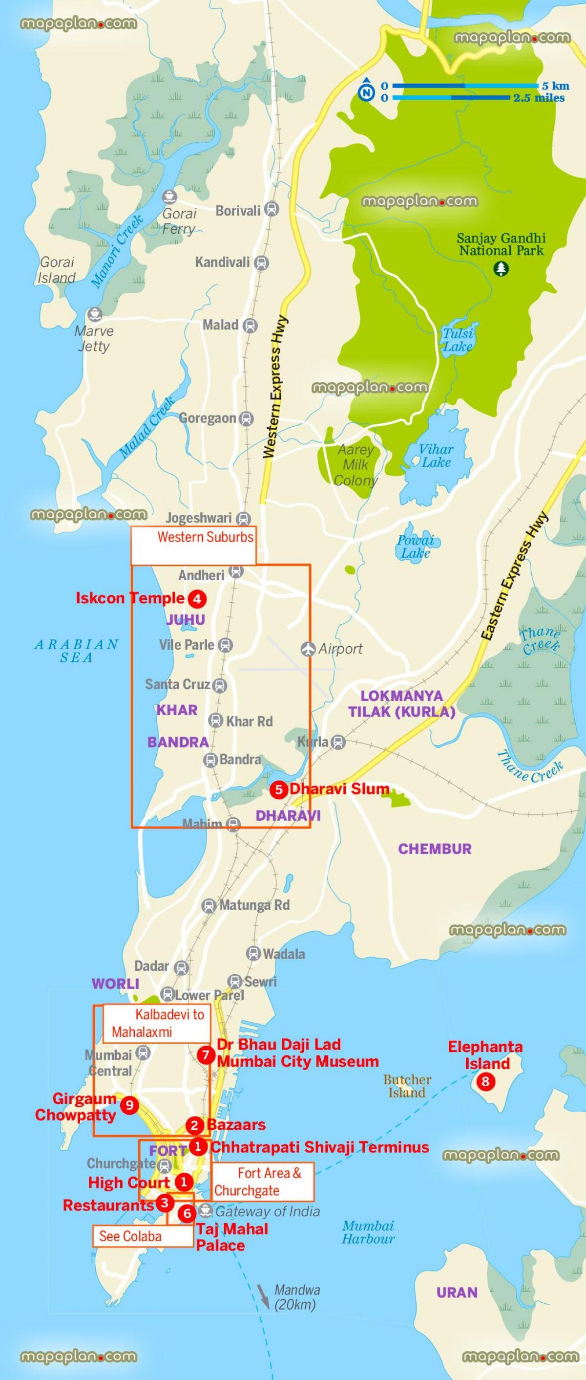 plattegrond van greater Mumbai