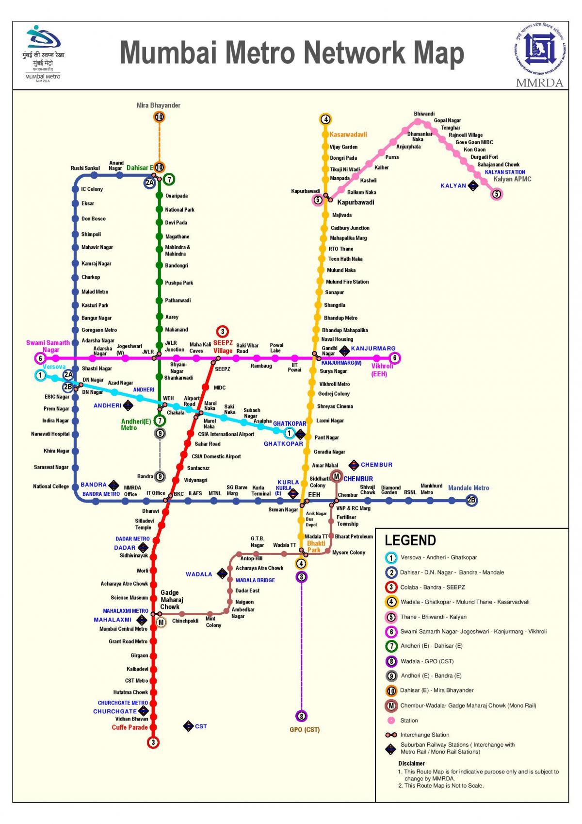 metro route kaart Mumbai