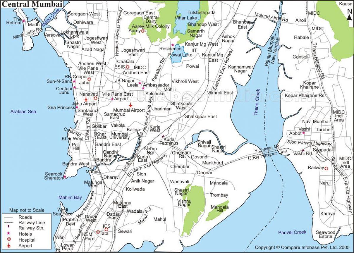 kaart van Mumbai central