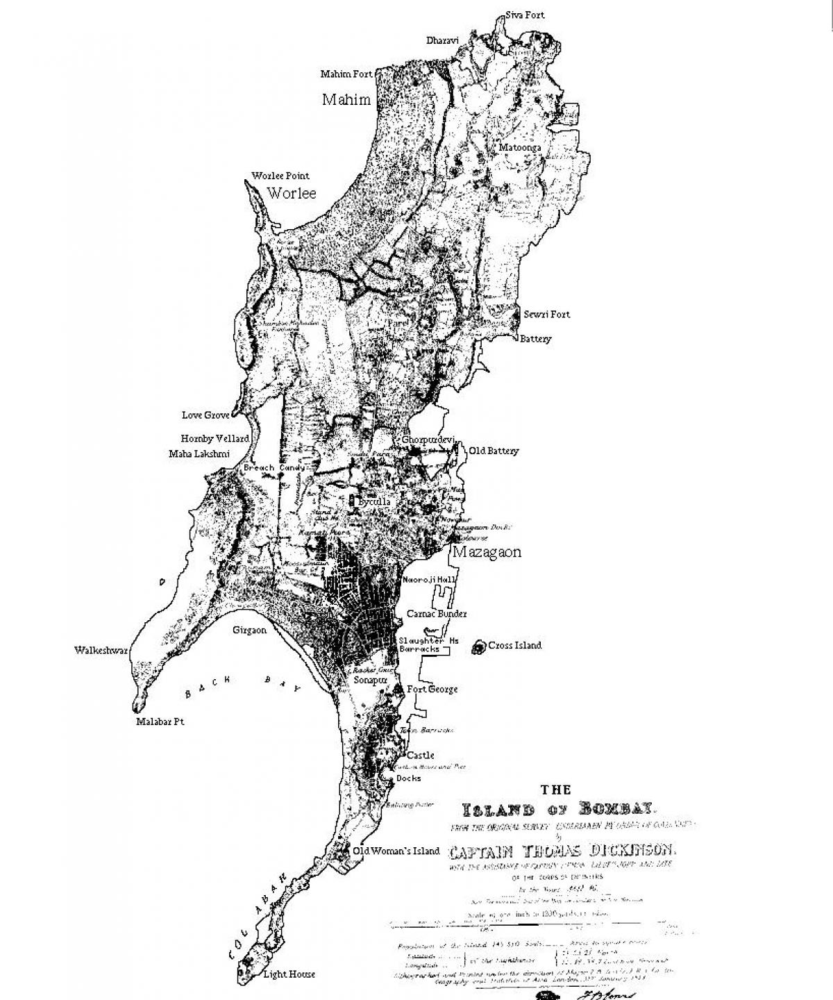 kaart van Mumbai eiland