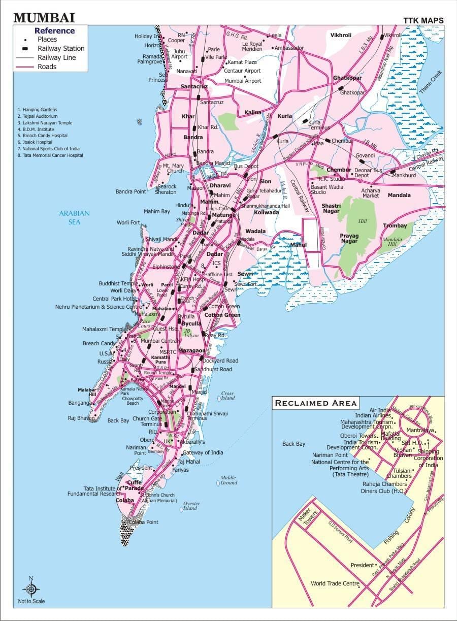 plattegrond van de stad Mumbai