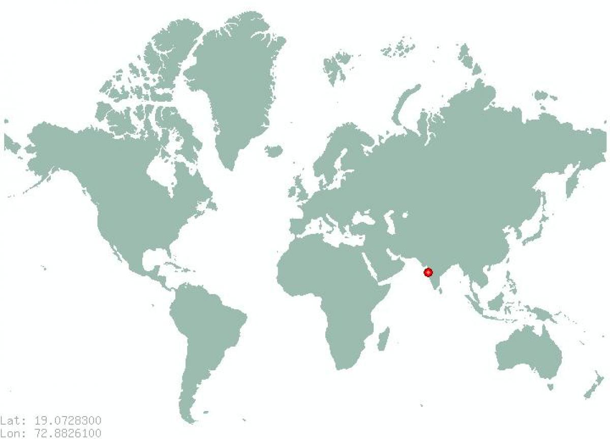 Mumbai op de kaart van de wereld