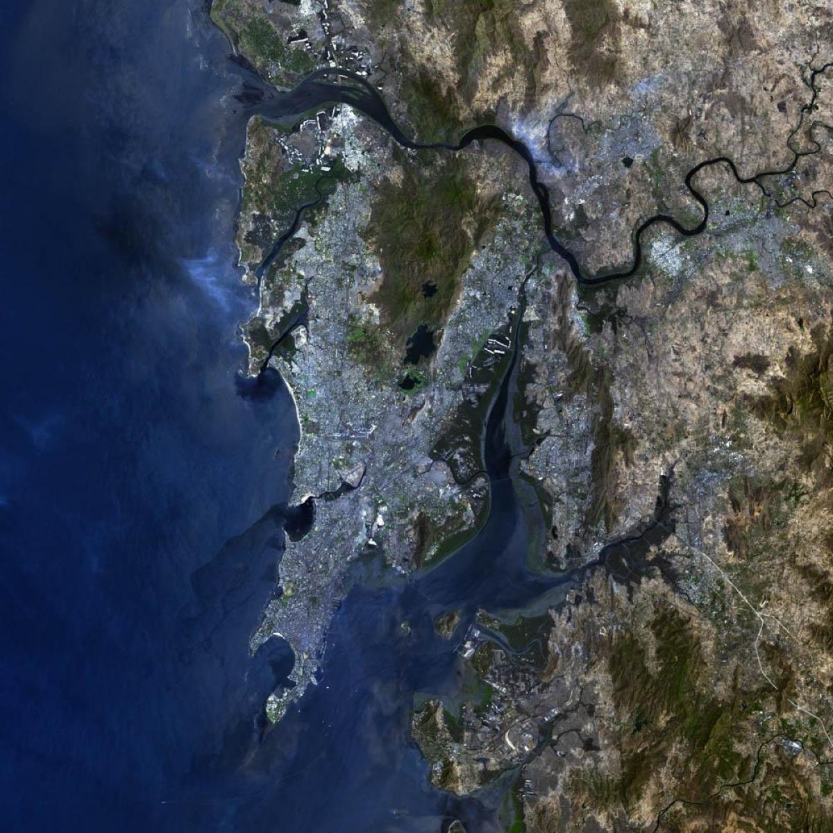 satelliet kaart van Mumbai
