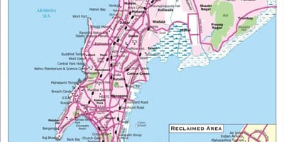 Plattegrond van de stad Mumbai